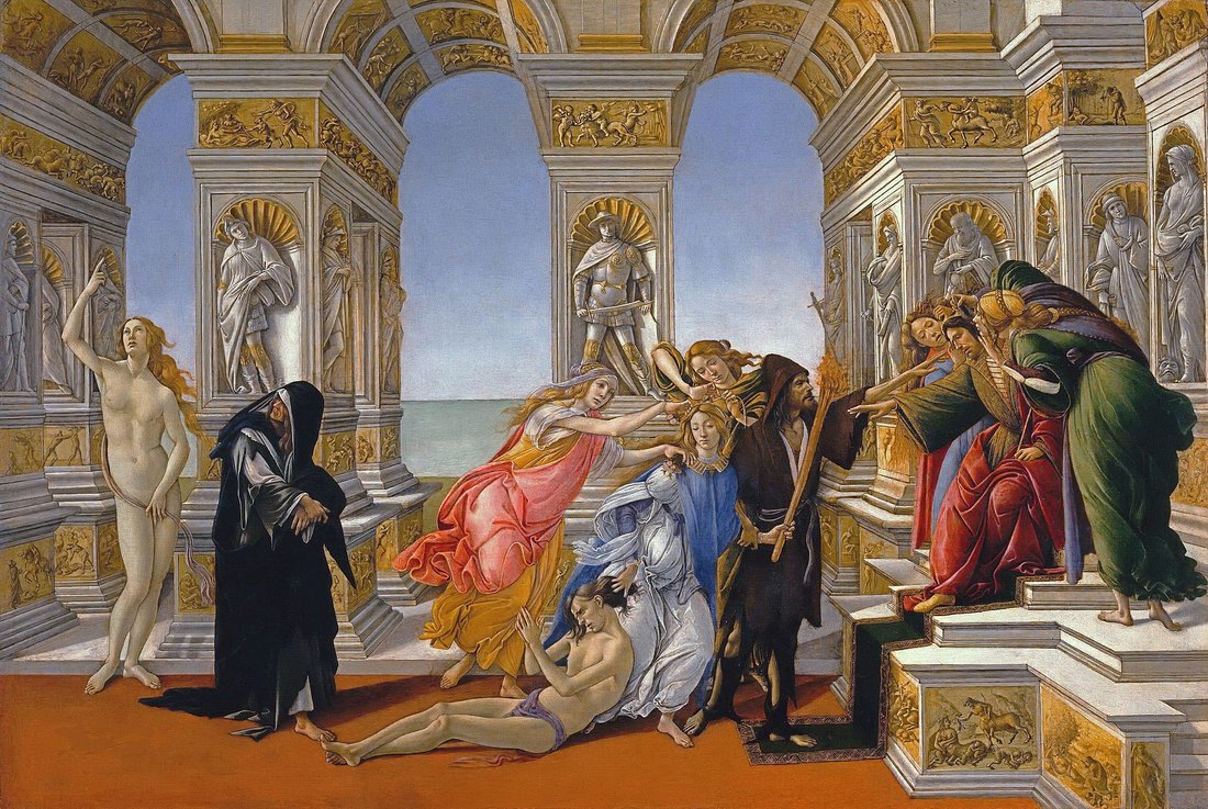 La Calomnie d'Apelle, Sandro Botticelli, vers 1495, Galerie des Offices, Florence